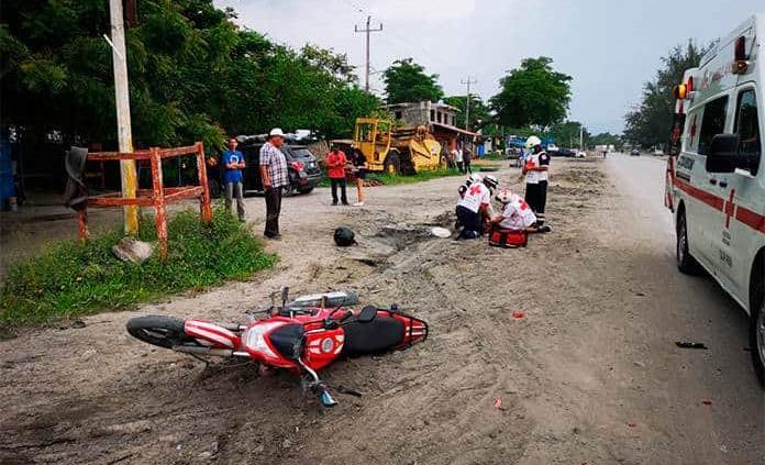 Motociclista Sufre Fractura En Accidente