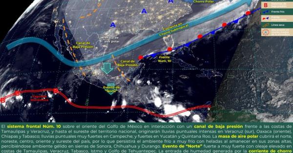 Heladas y lluvias así estará el clima por el frente frío número 10