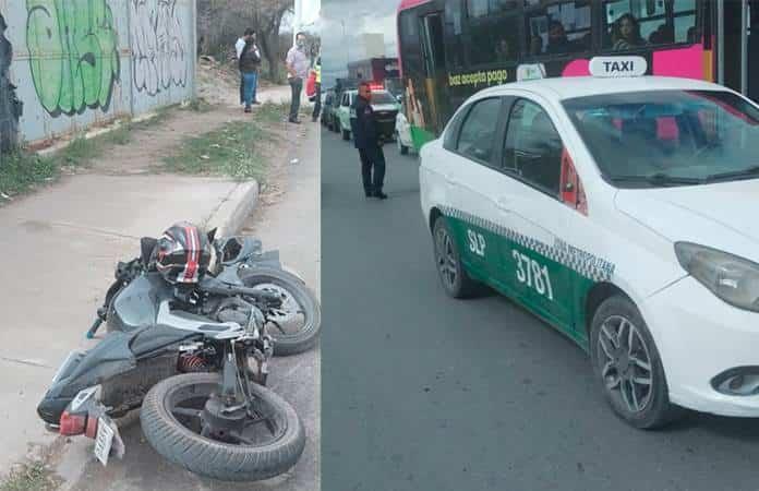 Moto Y Taxi Choca En El Perif Rico Norte