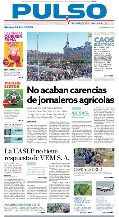 Edicion Impresa Portada de Hoy