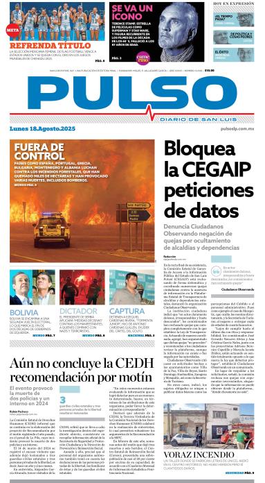 Edicion Impresa Portada de Hoy