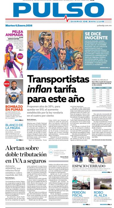 Edicion Impresa Portada de Hoy