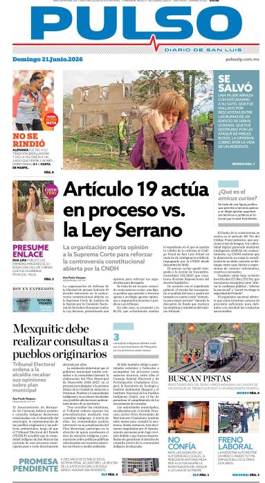 Edicion Impresa Portada de Hoy