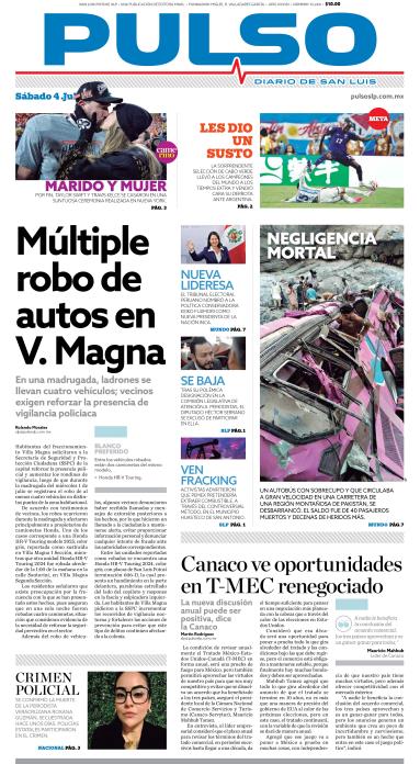 Edicion Impresa Portada de Hoy
