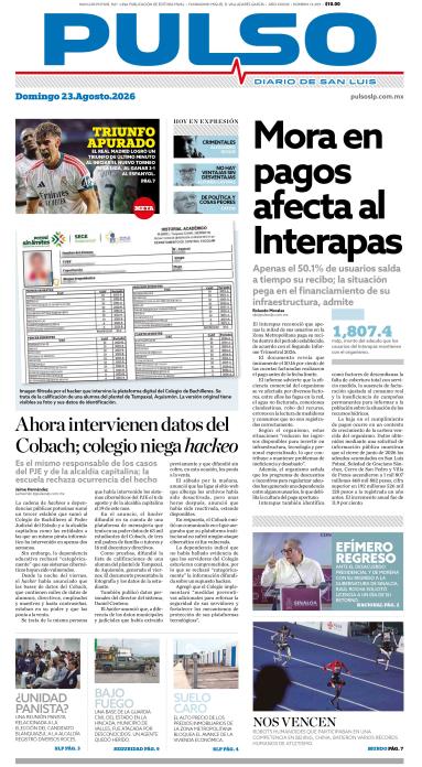 Edicion Impresa Portada de Hoy