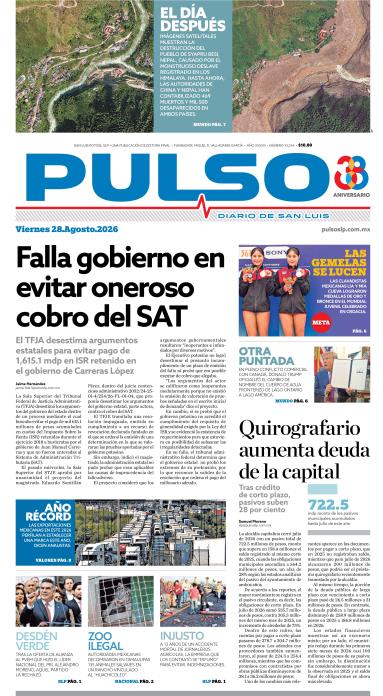 Edicion Impresa Portada de Hoy