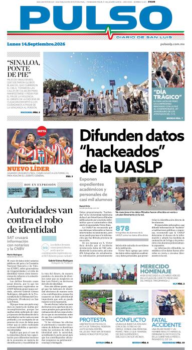 Edicion Impresa Portada de Hoy