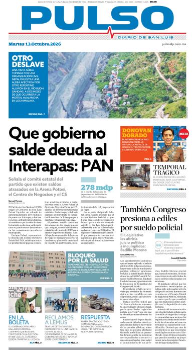 Edicion Impresa Portada de Hoy