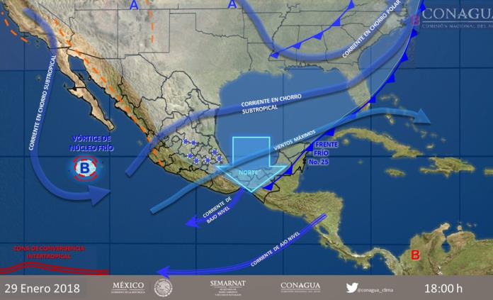 Predominará frío intenso en la mayor parte del país; en SLP se esperan temperaturas inferiores a -5 grados