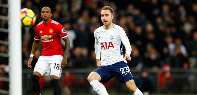 Christian Eriksen del Tottenham anota a los 11 segundos en el partido contra Manchester United