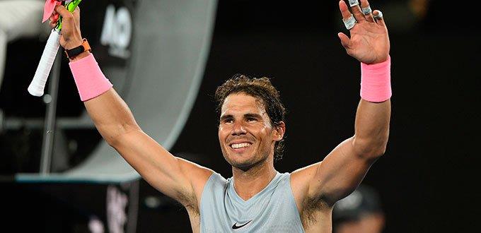 Rafael Nadal y Kei Nishikori ya calientan en Acapulco