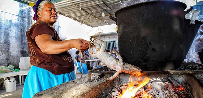 Iguanas, un platillo típico de Juchitán