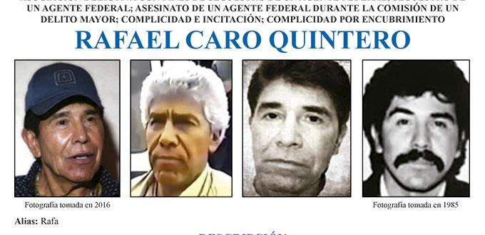 Caro Quintero es de los más buscados en EU
