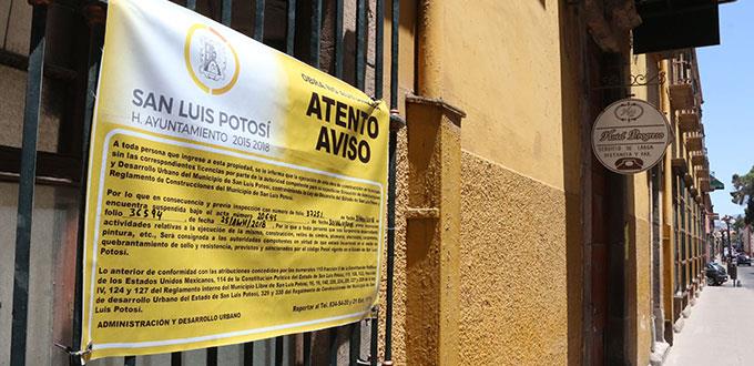 Frenan obra en el Hotel Progreso