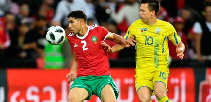 En preparación para Mundial, Marruecos empata ante Ucrania