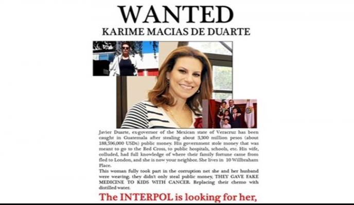 Mexicanos en Londres reparten cartas de se busca a Karime Macías