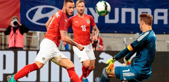 Austria derrota a Alemania 2-1 en partido amistoso