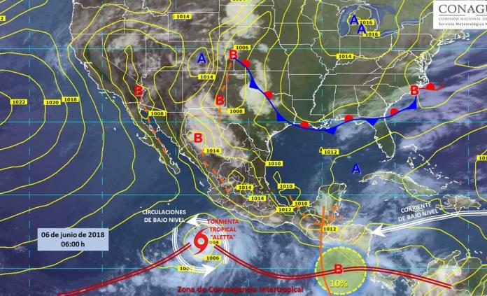 Avanza tormenta Aletta en Pacífico frente a costa occidental de México