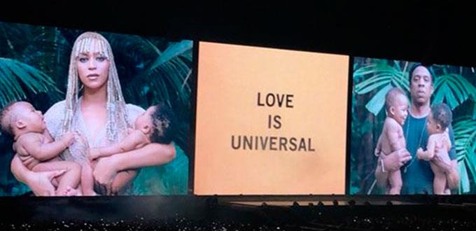 Beyoncé muestra a sus gemelos en gira con Jay Z