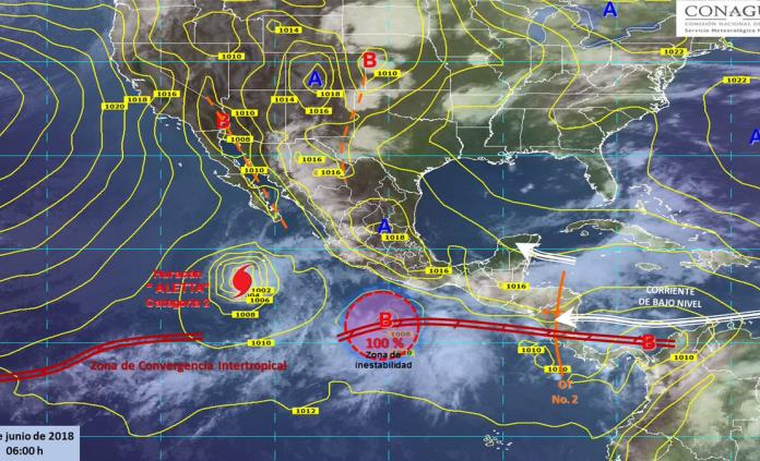 Vientos y chubascos con actividad eléctrica y posible caída de granizo, el pronóstico de hoy para SLP