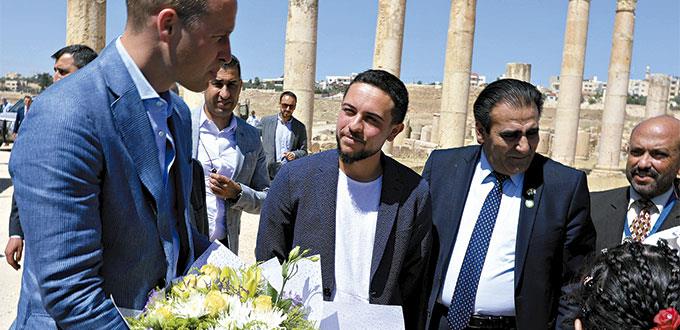 Príncipe Guillermo visitó las ruinas romanas de Yerash, en Jordania