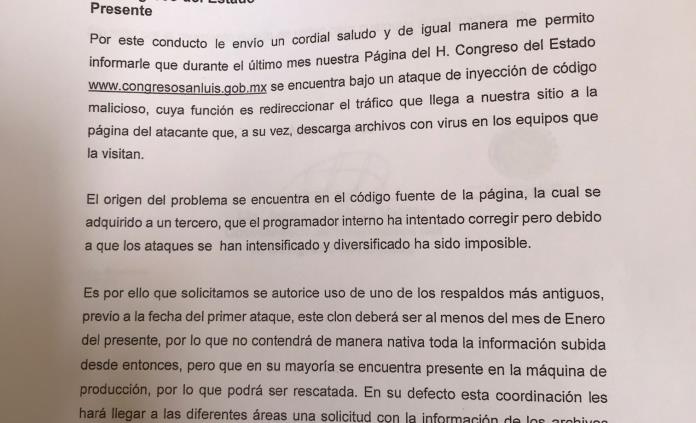 Gastará Congreso 600 dólares anuales para recodificar sitio web tras hackeo