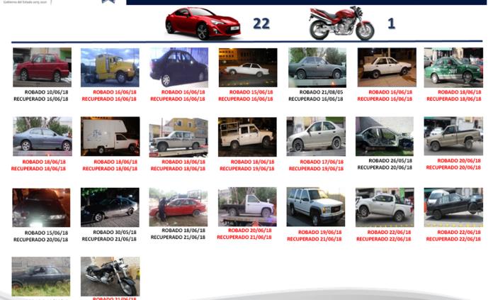 Recupera 23 unidades con reporte de robo