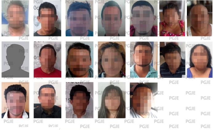 Detiene PGJE a 19 personas en la última semana por diversos delitos