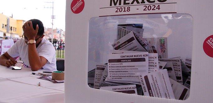 Suman 712 mil votantes en tercer día de consulta por el aeropuerto