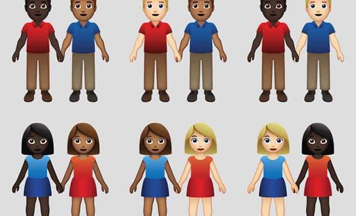 Dioses del Emoji incluyen a las parejas interraciales