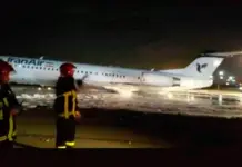 Se incendia avión en aeropuerto de Teherán con 50 pasajeros a bordo Se incendia avión en aeropuerto de Teherán con 50 pasajeros a bordo