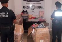 Decomisan ropa pirata en aeropuerto de Mérida