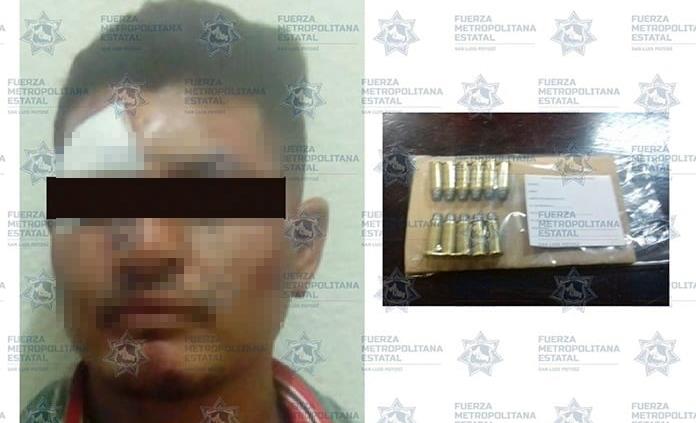 Detienen a sujeto en Cándido Navarro con cartuchos útiles para arma de fuego