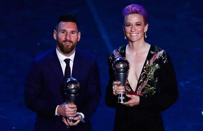 Lionel Messi y Megan Rapinoe, ganadores del The Best del año 2019/ Foto: AP
