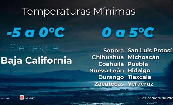 Pronostican bajas temperaturas, viento y lluvias torrenciales hoy en algunas regiones de SLP