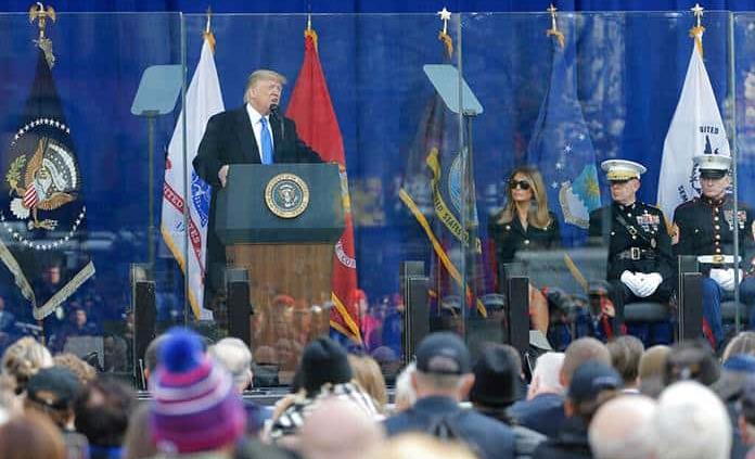 Trump inaugura desfile por Día de Veteranos en Nueva York