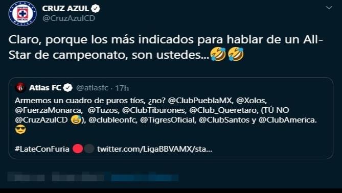 Atlas y Cruz Azul se enganchan en redes sociales por Juego de Estrellas