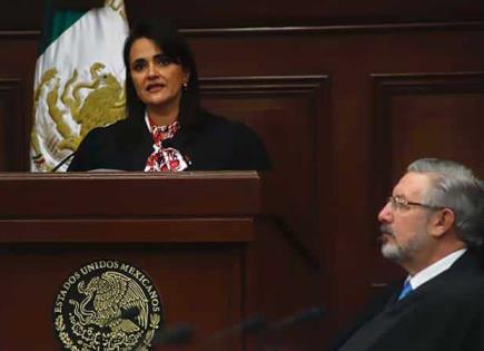 Ministra Ríos Farjat respalda protestas en el Senado