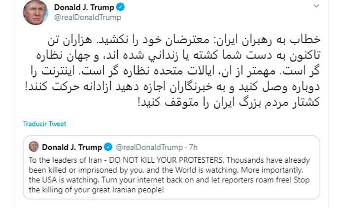 Irán defiende su idioma y rechaza tuit en persa de Trump