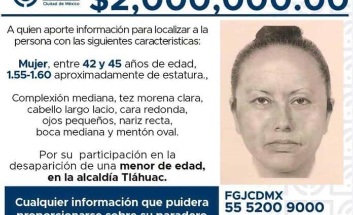 Distribuirán mil carteles con el retrato hablado de la mujer que raptó a Fátima; piden apoyo a ciudadanos