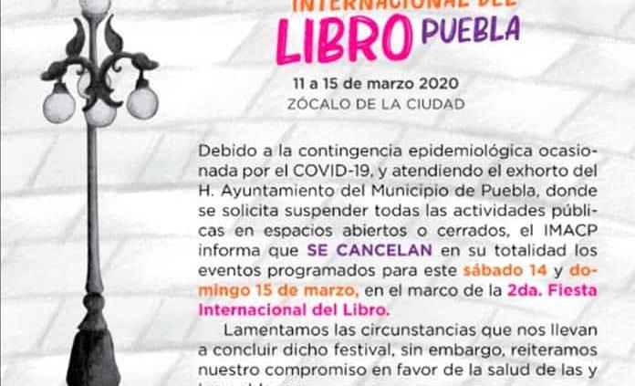 Por medidas sanitarias, adelantan clausura de la Fiesta del Libro en Puebla