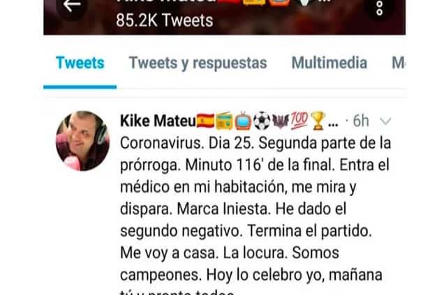 Periodista que dio positivo a Covid-19 narra su alta médica como si fuera el Mundial