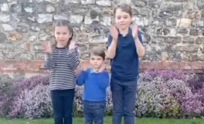 Hijos de Guillermo y Catalina aplauden a médicos por su trabajo contra la pandemia