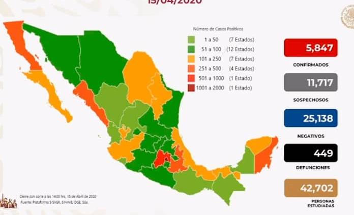 VIDEO| Suman cinco mil 847 casos positivos y 449 fallecidos de coronavirus en México