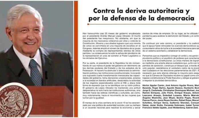En desplegado, 30 académicos, analistas y políticos critican “la deriva autoritaria” y piden “defender la democracia”