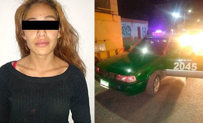 Detienen a mujer por intento de asalto a taxista