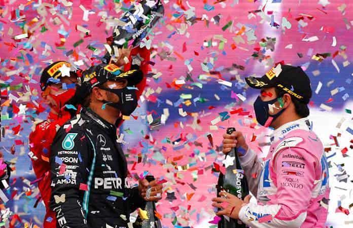 Lewis Hamilton y Sergio Pérez / Foto: AP