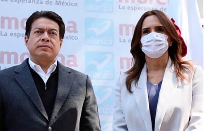 Mario Delgado y la Alcaldesa de Escobedo, Clara Luz Flores / Foto: Twitter @mario_delgado