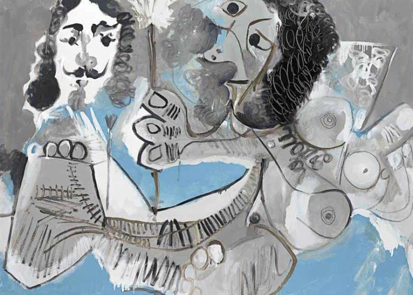 Fotografía de archivo donde se aprecia la obra Mousquetaire et Femme a la Fleur, un Picasso de 1967 vendido por casi 20 millones de dólares, y que hasta este jueves la obra de arte adquirida por un precio más alto en las ferias de la Semana del Arte de Miami (EFE/Christies ).