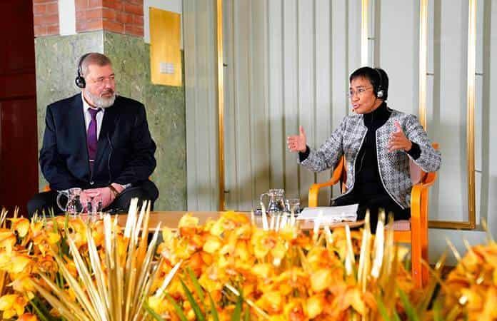 Dmitri Muratov y Maria Ressa, ganadores del Nobel de la Paz 2021 / Foto: AP